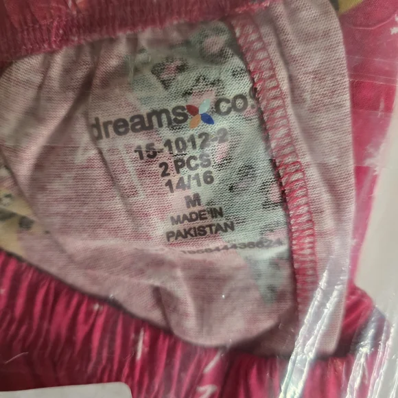 Dreamers Pink Pajama Set with Fun Patterns - Picture 2 of 4